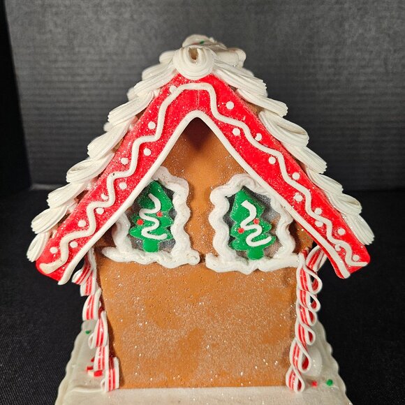 Claydough Light Up LED, Gingerbread House With Santa And Reindeer 9" Tall - Picture 2 of 14